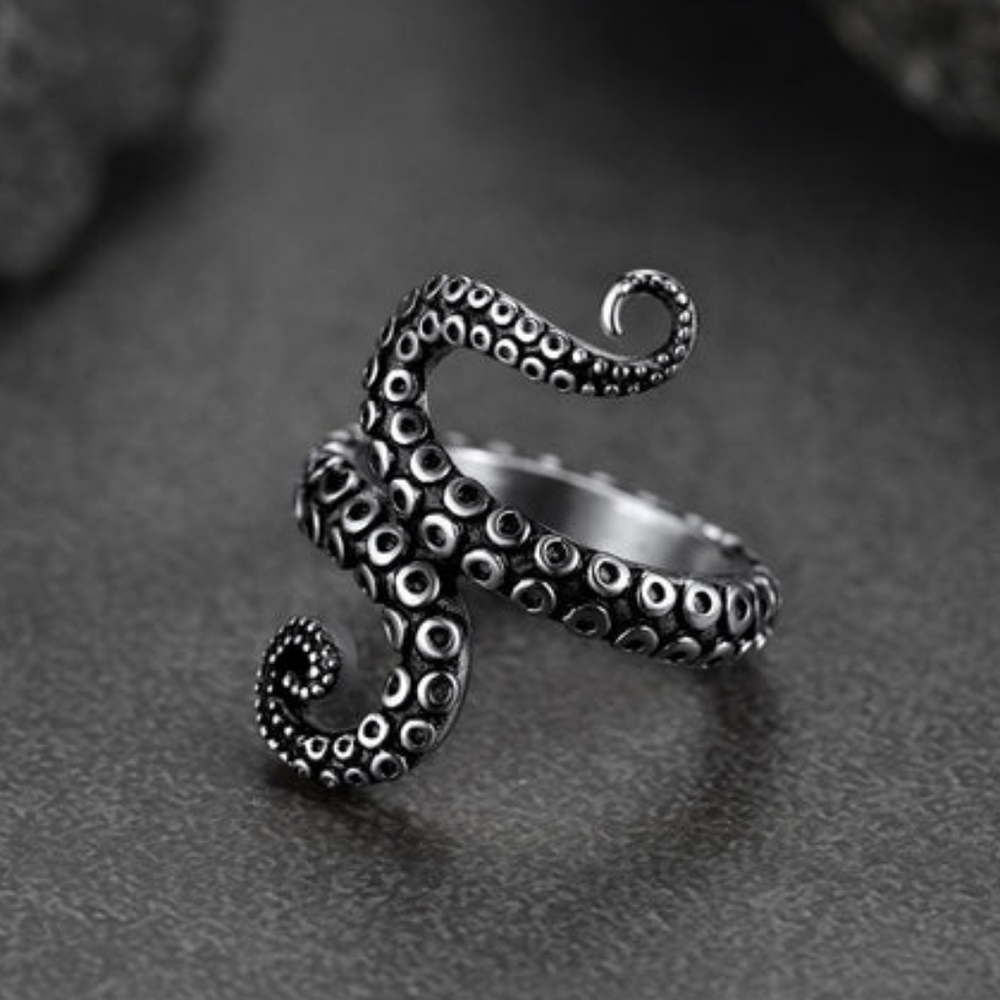 FaithHeart Octopus Tentacles Stainless Steel Silver Ring NEW IN BOX US 11